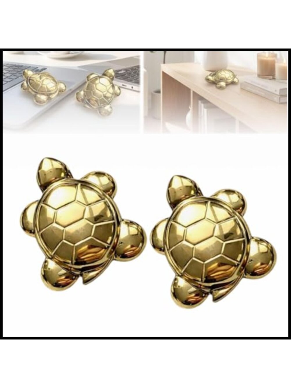 Natural Pyrite Turtle Crystal Figurine Polished Fool's Gold Tortoise Statue